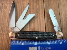 Henckels by Boker 4 Blade Stockman Black Rope Jigged Bone 