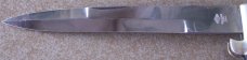 Vintage large picklock ROSCO JAPAN manual STILETTO KNIFE w/ mottled imitation Horn handle scales