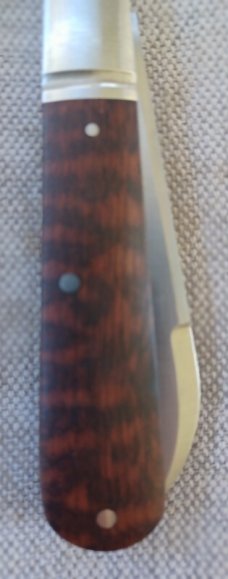 Jeffrey Mitchell Snakewood Lambsfoot Barlow, 3.75" closed..fluted bolsters. CPM-154..filework 