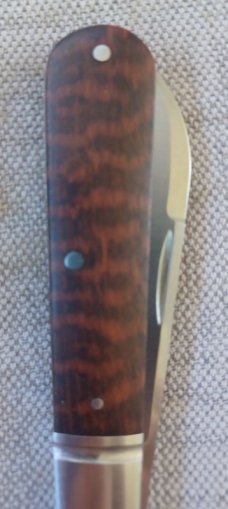 Jeffrey Mitchell Snakewood Lambsfoot Barlow, 3.75" closed..fluted bolsters. CPM-154..filework 