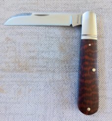 Jeffrey Mitchell Snakewood Lambsfoot Barlow, 3.75" closed..fluted bolsters. CPM-154..filework 