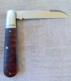 Jeffrey Mitchell Snakewood Lambsfoot Barlow, 3.75" closed..fluted bolsters. CPM-154..filework 