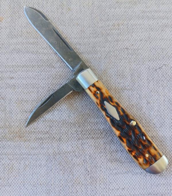 Case/Bose Eureka Jack..jigged bone...2017...Devin Thomas Stainless Raindrop Damascus...brand new Case/Bose Eureka Jack..jigged bone...2017...Devin Thomas Stainless Raindrop Damascus...brand new