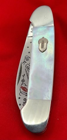 UNITED BOKER GERMANY Old Dominion Knife Collector’s  Club Canoe Pocket Knife MOP 1988 MINTMINT