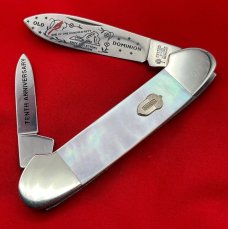 UNITED BOKER GERMANY Old Dominion Knife Collector’s  Club Canoe Pocket Knife MOP 1988 MINTMINT