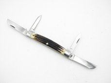 Queen Cutlery Co. #33 Congress in Winterbottom Bone: 3 1/2” closed; 1958-1960, etched blade, Q STEEL
