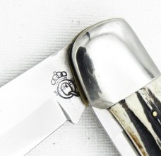 Queen Cutlery Model #39 Folding Hunter, Big Q STAINLESS: 1951-1954, 5 ¼” folding hunter 