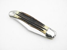 Queen Cutlery Model #39 Folding Hunter, Big Q STAINLESS: 1951-1954, 5 ¼” folding hunter 