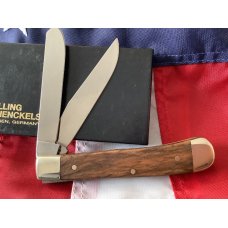 Vintage J A Henckels Trapper (HK5-GSW) Pocket Knife w/ GunStock Walnut Handles -COA & Orig Box