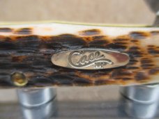 Case XX Amber Bone Peach Seed Jigged Trapper  CV Blades   New In Box 