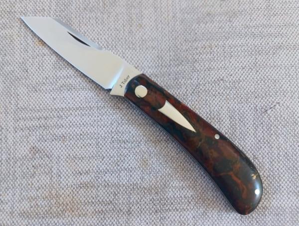 Jason Taber Wombat,3 5/8 closed, Cpm154, Russian Military Rag Micarta ,Coa and pouch, #4 made Jason Taber Wombat,3 5/8 closed, Cpm154, Russian Military Rag Micarta ,Coa and pouch, #4 made