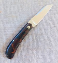 Jason Taber Wombat,3 5/8 closed, Cpm154, Russian Military Rag Micarta ,Coa and pouch, #4 made