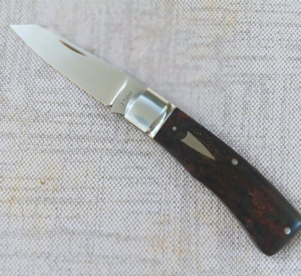 Jason Taber Native. 3.75" closed, Cpm154, Russian Military Rag Micarta ,Coa and pouch, #3 made