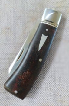 Jason Taber Native. 3.75" closed, Cpm154, Russian Military Rag Micarta ,Coa and pouch, #3 made