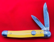 Vintage IMPERIAL PROV RI USA 802 Serpentine Jack Folding Pocket Knife c1956-1988 Yellow Cell