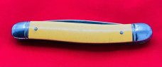 Vintage IMPERIAL PROV R.I. USA #802 Serpentine Jack Folding Pocket Knife c.1956-1988 Yellow Cell