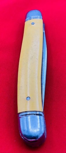 Vintage IMPERIAL PROV R.I. USA #802 Serpentine Jack Folding Pocket Knife c.1956-1988 Yellow Cell