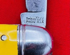 Vintage IMPERIAL PROV R.I. USA #802 Serpentine Jack Folding Pocket Knife c.1956-1988 Yellow Cell