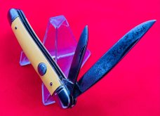 Vintage IMPERIAL PROV R.I. USA #802 Serpentine Jack Folding Pocket Knife c.1956-1988 Yellow Cell