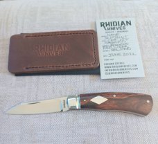 Rhidian Ironwood Native Custom..Cpm154..3.75" closed..red liners..diamond Shield..coa..makers slip