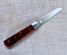 Pepe Jalomo Swayback Native..Jigged Amber Bone..Cpm154..4" closed..New from maker..pouch and coa 