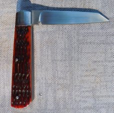 Pepe Jalomo Swayback Native..Jigged Amber Bone..Cpm154..4" closed..New from maker..pouch and coa 