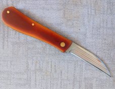 Jeff Pearce Butterscotch Westinghouse Swayback...Mokume San Mai..3 7/8" cld...coa and Maker's pouch