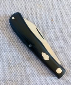 Jeff Pearce Black Linen Westinghouse Wharnie Trapper..Cpm154..3 7/8" cld...coa and Maker's pouch