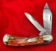 FIGHT’N ROOSTER 2-Blade Bar Style Jack Pocket Knife Christmas Tree Scales 2nd Gen 1982-1994 2nd Gen