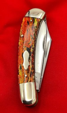FIGHT’N ROOSTER 2-Blade Bar Style Jack Pocket Knife Christmas Tree Scales 2nd Gen 1982-1994 2nd Gen