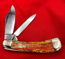FIGHT’N ROOSTER 2-Blade Bar Style Jack Pocket Knife Christmas Tree Scales 2nd Gen 1982-1994 2nd Gen