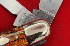 FIGHT’N ROOSTER 2-Blade Bar Style Jack Pocket Knife Christmas Tree Scales 2nd Gen 1982-1994 2nd Gen