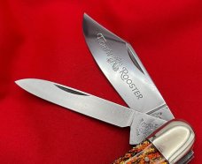 FIGHT’N ROOSTER 2-Blade Bar Style Jack Pocket Knife Christmas Tree Scales 2nd Gen 1982-1994 2nd Gen