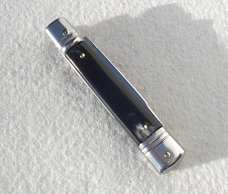 NOS AKC 8" CLASSIC SLIM LEVER LOCK SWEDGE BLADE, GENUINE BRAZILIAN HORN - MANIAGO ITALY