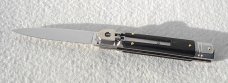 NOS AKC 8" CLASSIC SLIM LEVER LOCK SWEDGE BLADE, GENUINE BRAZILIAN HORN - MANIAGO ITALY