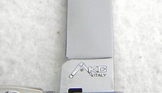 NOS AKC 8" CLASSIC SLIM LEVER LOCK SWEDGE BLADE, GENUINE BRAZILIAN HORN - MANIAGO ITALY