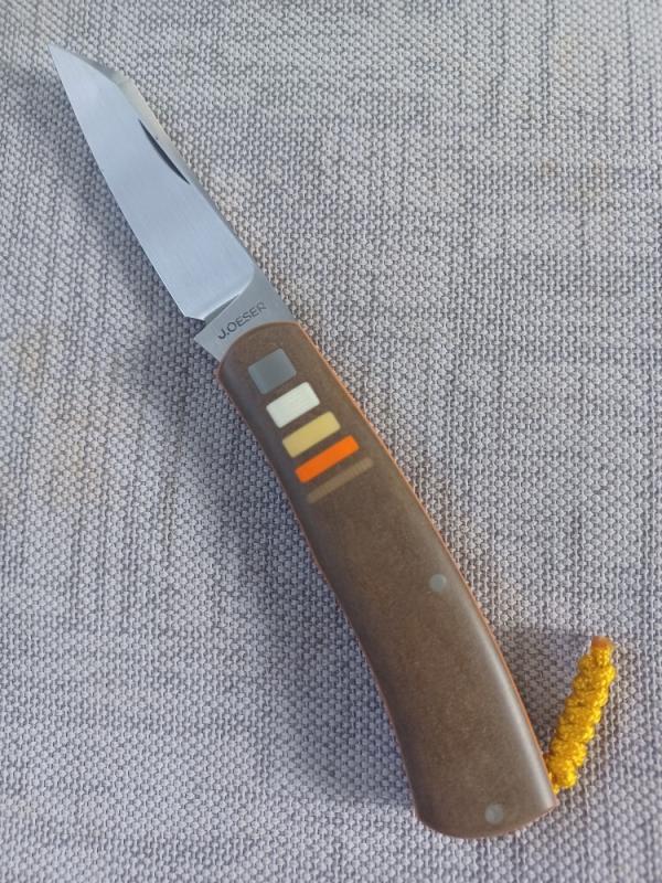 Jared Oeser Native Slipjoint...Brown Richlite..Aebl.. 3 5/8" closed..Full Swag..DOB 10/2021