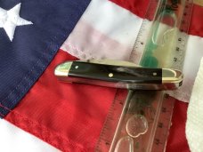 Vintage (HAND MADE) Bulldog Brand 3 Blade Whittler with Great Looking Buffalo Horn Handles & NOS