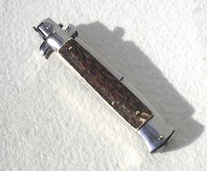 NEW F.LLi BELTRAME COLTELLERIE 9" GENUINE STAG ITALIAN STILETTO -  WITH BOX