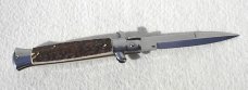 NEW F.LLi BELTRAME COLTELLERIE 9" GENUINE STAG ITALIAN STILETTO -  WITH BOX