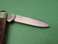 Queen Cutlery Titusville PA. Amber Stag Bone Sleeveboard Pen Pattern # 03 