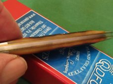 Queen Cutlery Titusville PA. Amber Stag Bone Sleeveboard Pen Pattern # 03 