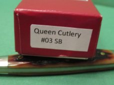 Queen Cutlery Titusville PA. Amber Stag Bone Sleeveboard Pen Pattern # 03 