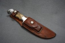 ++ VTG EARLY RARE UNSTAMPED RH RUANA 20-B DELUXE SKINNING KNIFE & LEATHER SHEATH ++