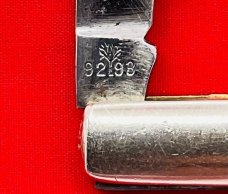 Vintage BOKER U.S.A.  Model 9293 1-Blade Fishtail Folding Pocket Knife Reddish Brown Bone Scales