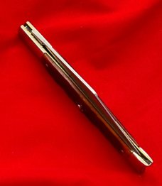 Vintage BOKER U.S.A.  Model 9293 1-Blade Fishtail Folding Pocket Knife Reddish Brown Bone Scales
