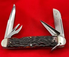 Vintage NEW YORK KNIFE Co Jumbo 4-Blade Camp/Utility Folding Pocket Knife c.1882-1931 Bone