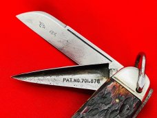 Vintage NEW YORK KNIFE Co Jumbo 4-Blade Camp/Utility Folding Pocket Knife c.1882-1931 Bone