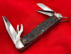 Vintage NEW YORK KNIFE Co Jumbo 4-Blade Camp/Utility Folding Pocket Knife c.1882-1931 Bone
