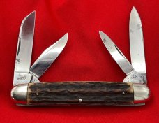 Vintage KRUSE amp BAHLMAN HDWE CO CUTSURE Eq End Pen Pocket Knife c1858-1962 Stag Salesmans Sample